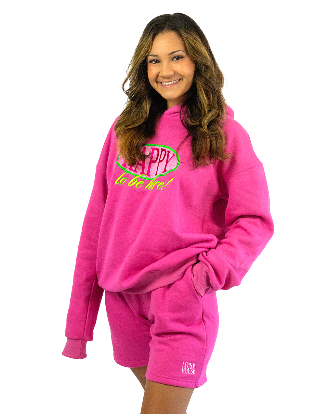 Happy to Be Here Hoodie - Pink