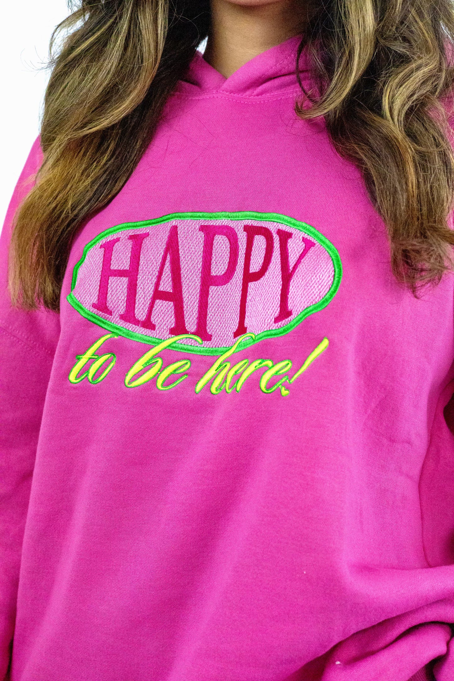 Happy to Be Here Hoodie - Pink