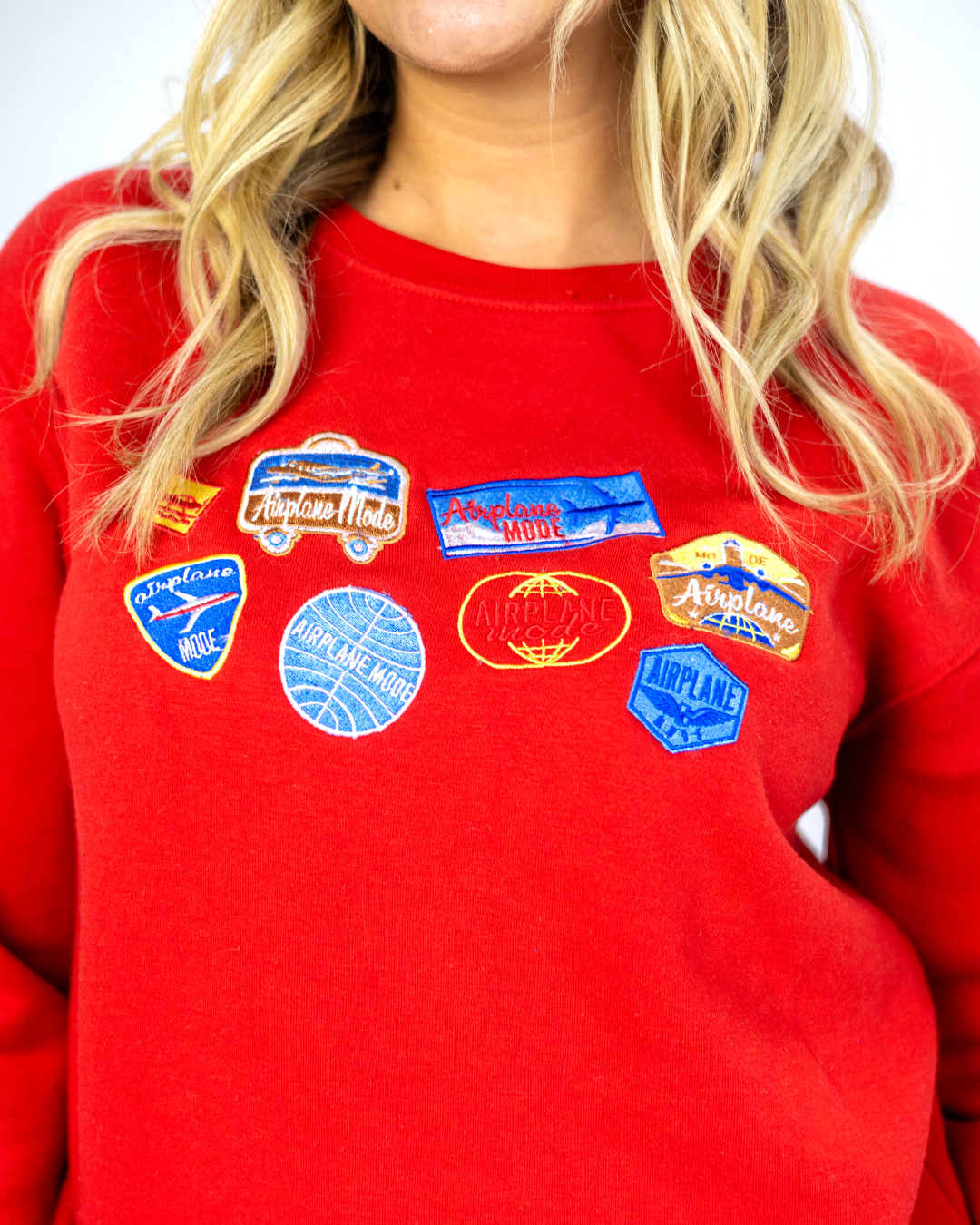 Airplane Mode Crewneck - Red