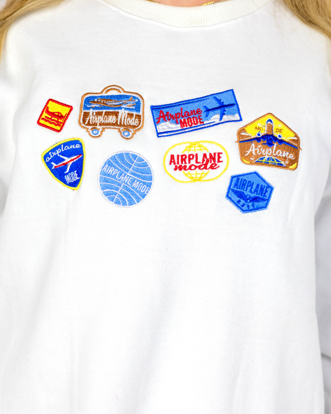 Airplane Mode Crewneck - White