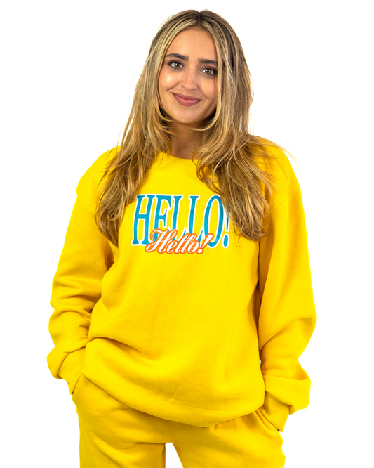 Hello Hello Crewneck - Yellow